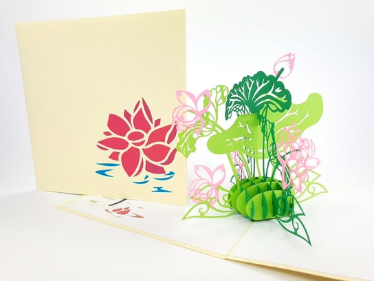 Karnet okolicznościowy 3D, Kwiat lotosu dla kobiety GrandGift
