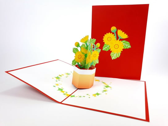 Karnet okolicznościowy 3D, Kwiat słonecznika GrandGift