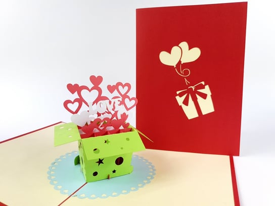 Karnet okolicznościowy 3D, Miłosne pudełko LOVE GrandGift