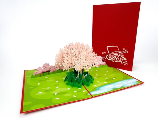 Karnet okolicznościowy 3D, Piknik pod drzewem wiśni GrandGift
