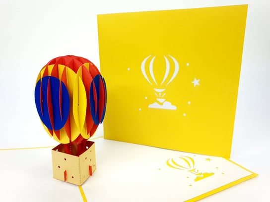 Karnet okolicznościowy 3D, Żółty balon GrandGift