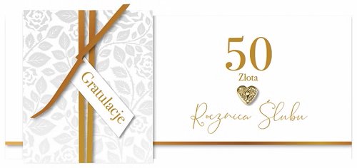Karnet okolicznościowy, 50 rocznica ślubu - złota, KPAS 64 Armin Style