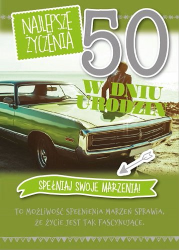 Karnet okolicznościowy, 50-te urodziny, GM 653 Armin Style