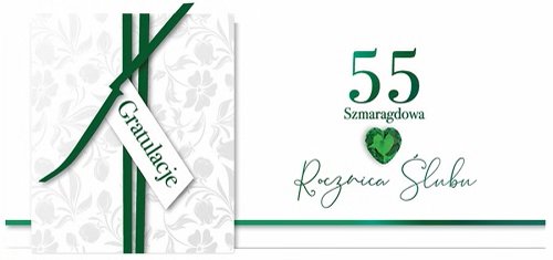 Karnet okolicznościowy, 55 rocznica ślubu - szmaragdowa, KPAS 65 Armin Style