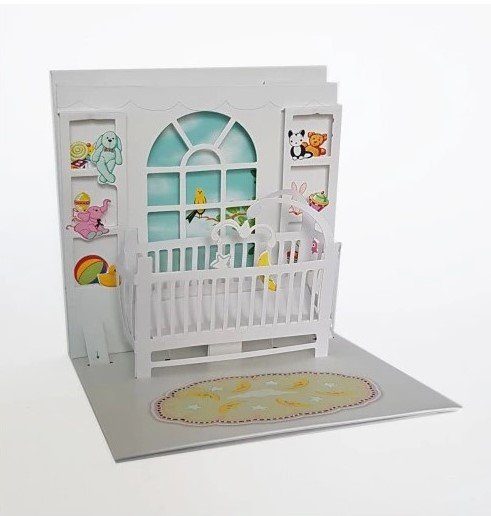 Karnet okolicznościowy, 594 Baby Crib Up with Paper