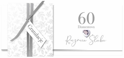 Karnet okolicznościowy, 60 rocznica ślubu - diamentowa, KPAS 66 Armin Style