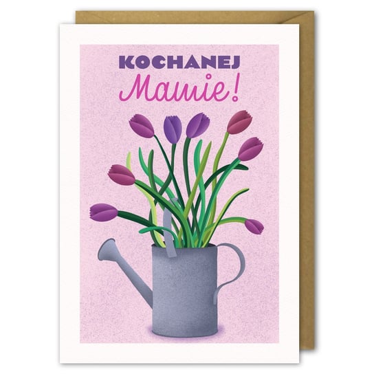 Karnet okolicznościowy, B6, Dzień Mamy, fioletowe fulipany Paper Flamingo