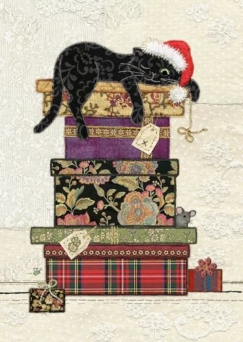 Karnet okolicznościowy, Boże Narodzenie, XB AC001 Kot Prezenty Michelle Galeria