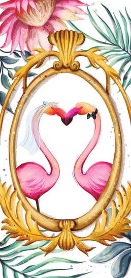 Karnet okolicznościowy, DL, Ślub, Flamingi Henry