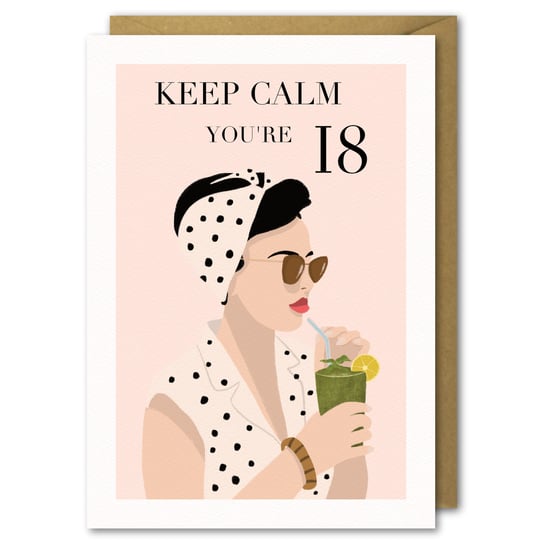Karnet okolicznościowy na 18 urodziny, B6, Keep Calm Paper Flamingo