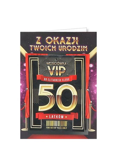 Karnet okolicznościowy na 50 urodziny dla kobiety, VIP 8 yeku