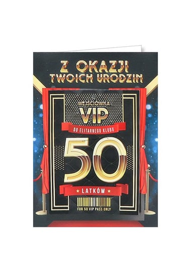 Karnet okolicznościowy na 50 urodziny dla mężczyzny, VIP 7 yeku