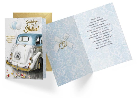 Karnet okolicznościowy, Ślub, Auto i balony Passion Cards