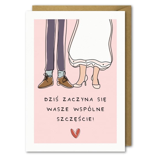 Karnet okolicznościowy, ślub, wspólne szczęście Paper Flamingo