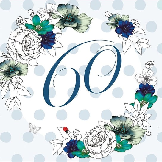 Karnet okolicznościowy Swarovski, 60 urodziny, kwiaty Clear Creations