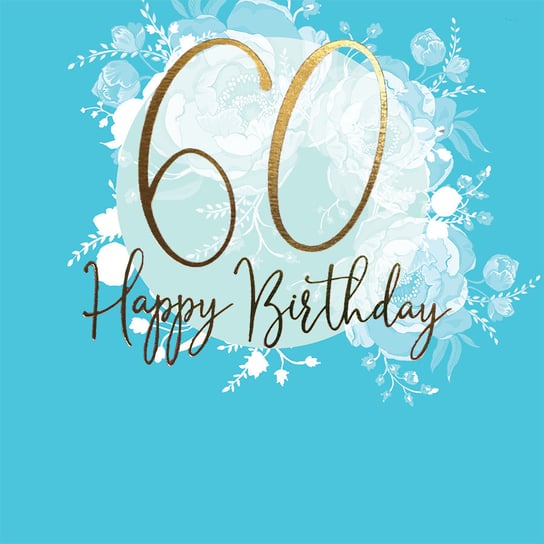 Karnet okolicznościowy, Swarovski, 60 urodziny, niebieski Clear Creations