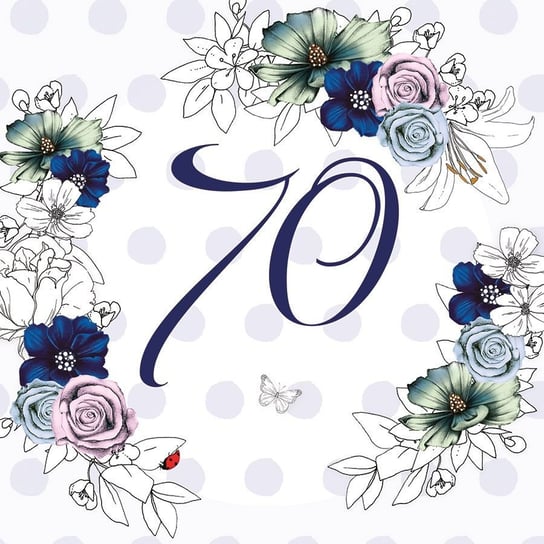 Karnet okolicznościowy Swarovski, 70 urodziny, kwiaty Clear Creations