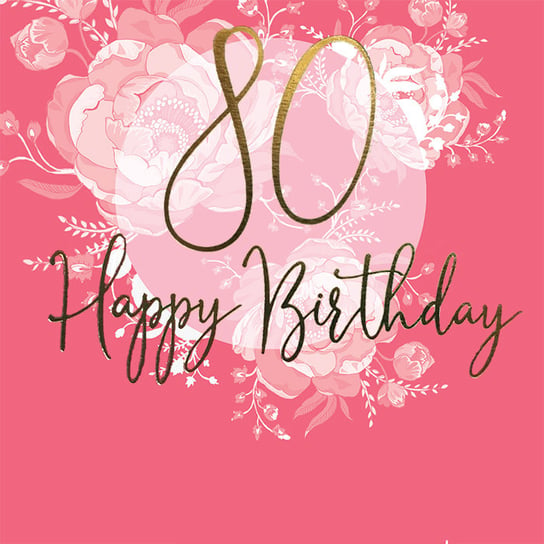 Karnet okolicznościowy, Swarovski, 80 urodziny, różowy Clear Creations
