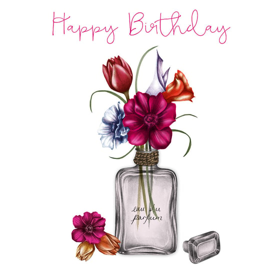 Karnet okolicznościowy Swarovski, Happy birthday, perfumy Clear Creations