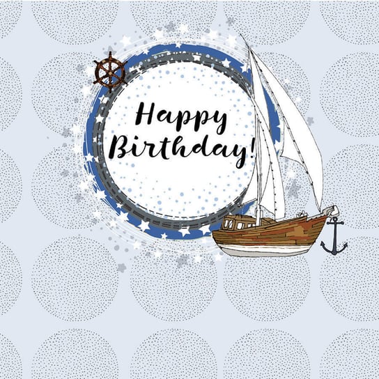 Karnet okolicznościowy Swarovski, Happy birthday, statek Clear Creations