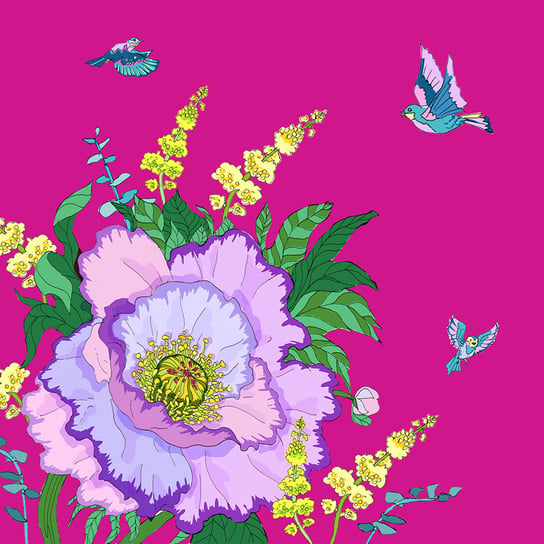 Karnet okolicznościowy Swarovski, Kwiaty, purpurowy Clear Creations