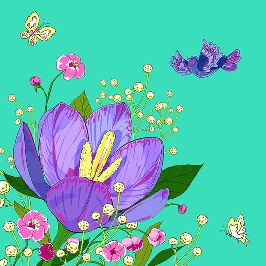 Karnet okolicznościowy Swarovski, kwiaty, zielony Clear Creations