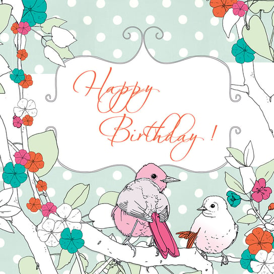 Karnet okolicznościowy Swarovski, Urodziny, Ptaki Clear Creations