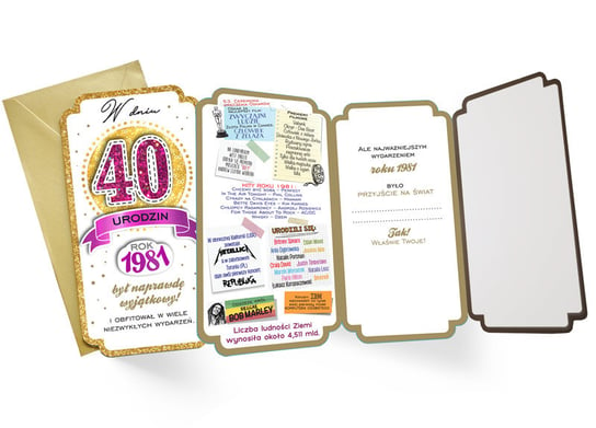 Karnet PM-171 Urodziny 40 (cyfry, roczniki) Passion Cards