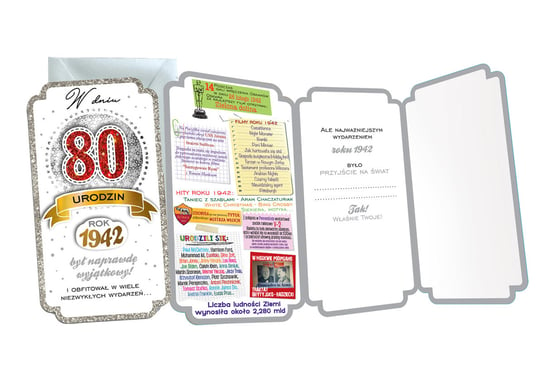 Karnet PM-207 Urodziny 80 Kukartka