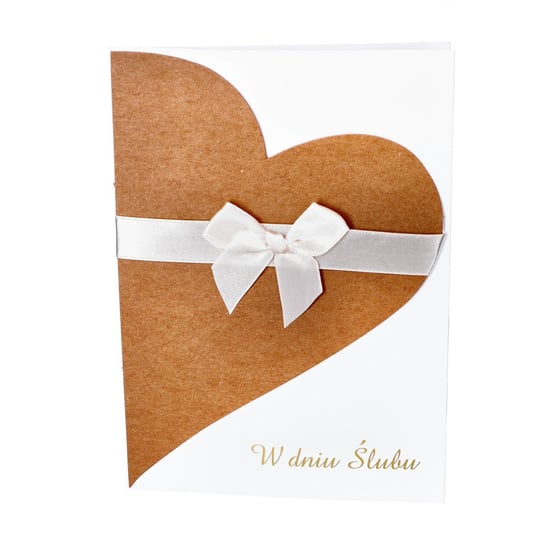 Karnet Ślubny kartka ślubna z kopertą serce boho wesele życzenia ABC
