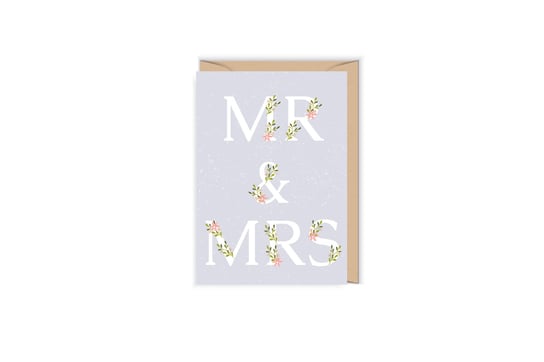 Karnet ślubny, Mr&Mrs z kwiatami CUDOWIANKI