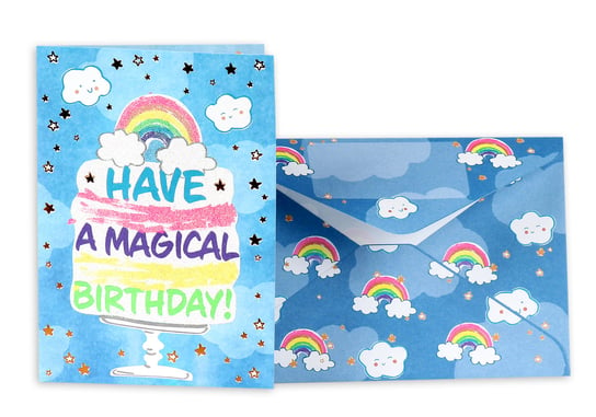 Karnet urodzinowy 3D, Magical Birthday, niebieski Empik