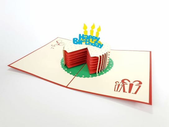 Karnet urodzinowy 3D, Pokrojony tort urodzinowy GrandGift