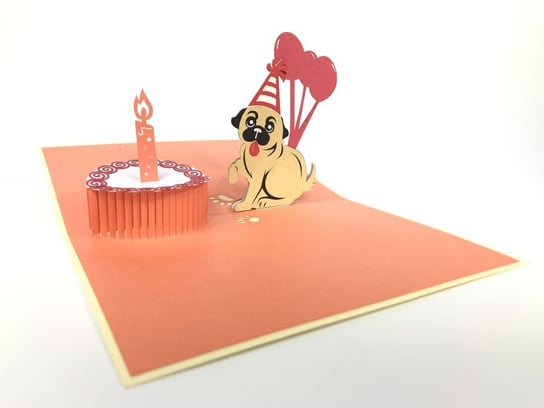 Karnet urodzinowy 3D, Urodzinowy mops GrandGift