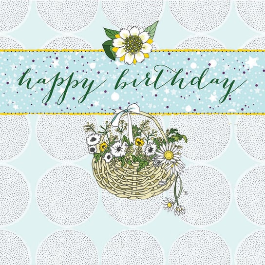 Karnet urodzinowy Swarovski, kosz z kwiatami Clear Creations
