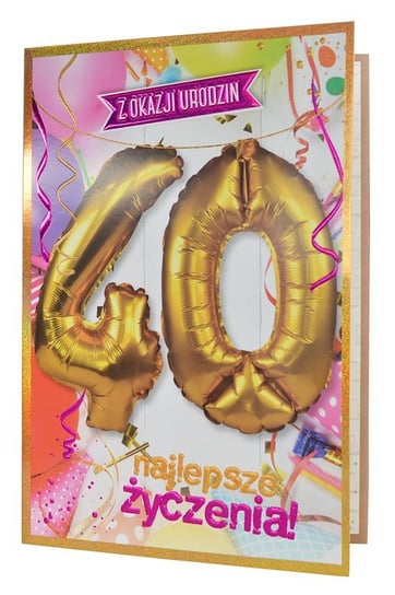Karnet Urodziny 40 (cyfry, balony) Kukartka