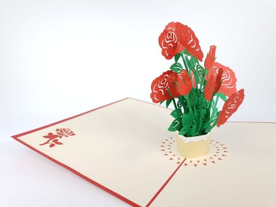 Karnet walentynkowy 3D, Bukiet róż GrandGift