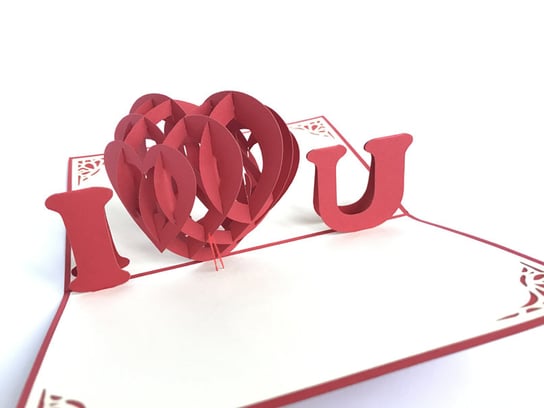 Karnet walentynkowy 3D, Duże serce czerwone GrandGift
