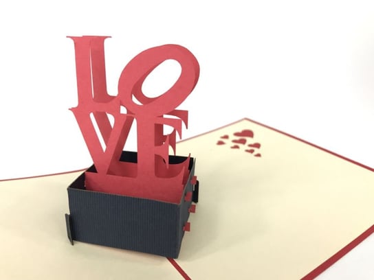 Karnet walentynkowy 3D, Miłosny napis na podeście GrandGift