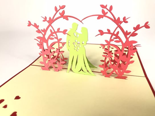Karnet walentynkowy 3D, Para młoda wśród kwiatów GrandGift