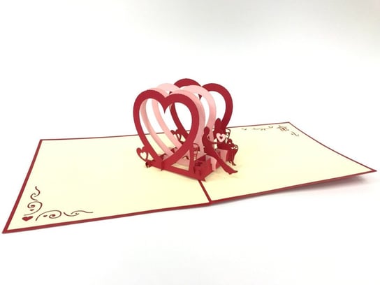 Karnet walentynkowy 3D, Zakochana para i serca GrandGift