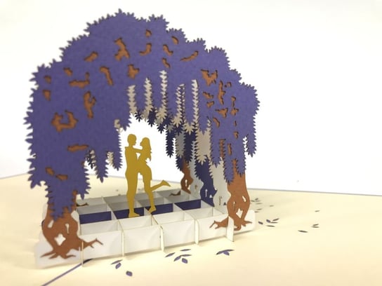 Karnet walentynkowy 3D, Zakochana para pod drzewami GrandGift