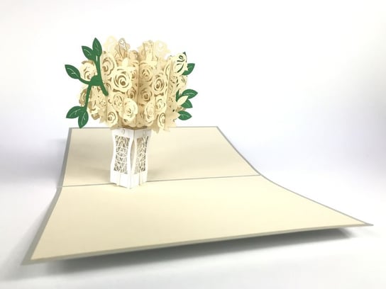 Karnet weselny 3D, Bukiet białych róż GrandGift