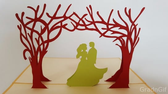 Karnet weselny 3D, Para młoda w dniu ślubu GrandGift