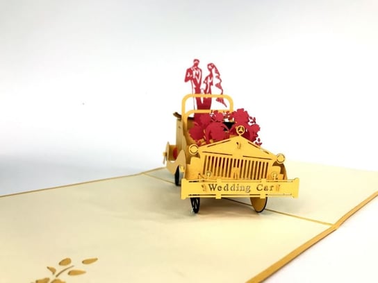 Karnet weselny 3D, Para młoda w samochodzie GrandGift