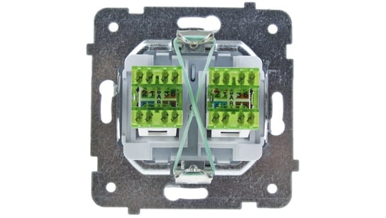 KARO Gniazdo komputerowe podwójne RJ45 kat.5e MMC srebrny perłowy GPK-2S/K/m/43 OSPEL