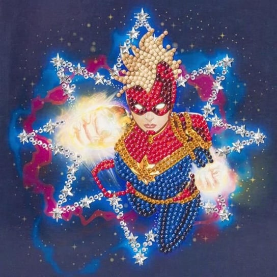 Karta diamentowa Crystal Art - Kapitan Marvel - 18 x 18 cm Inna marka