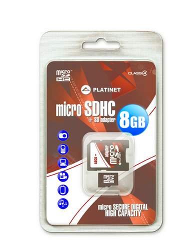 Karta Flash Micro SDHC + SD Adapter 8GB 