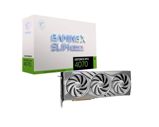 Karta graficzna GeForce RTX 4070 Gaming X Slim 12G GDDRX6 192bit biała RTX 4070 GAMING X SLIM WHITE 12G MSI
