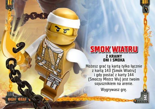 Karta LEGO NINJAGO TCG seria 4 - 142 Smok Wiatru karta podwójna Blue Ocean Entertainment Polska Sp. z o.o.